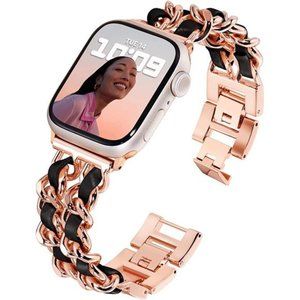 NEW Luxury Rose Gold/Black Apple Watch Band